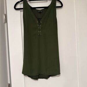 Express Olive Lace-Up Tank Top